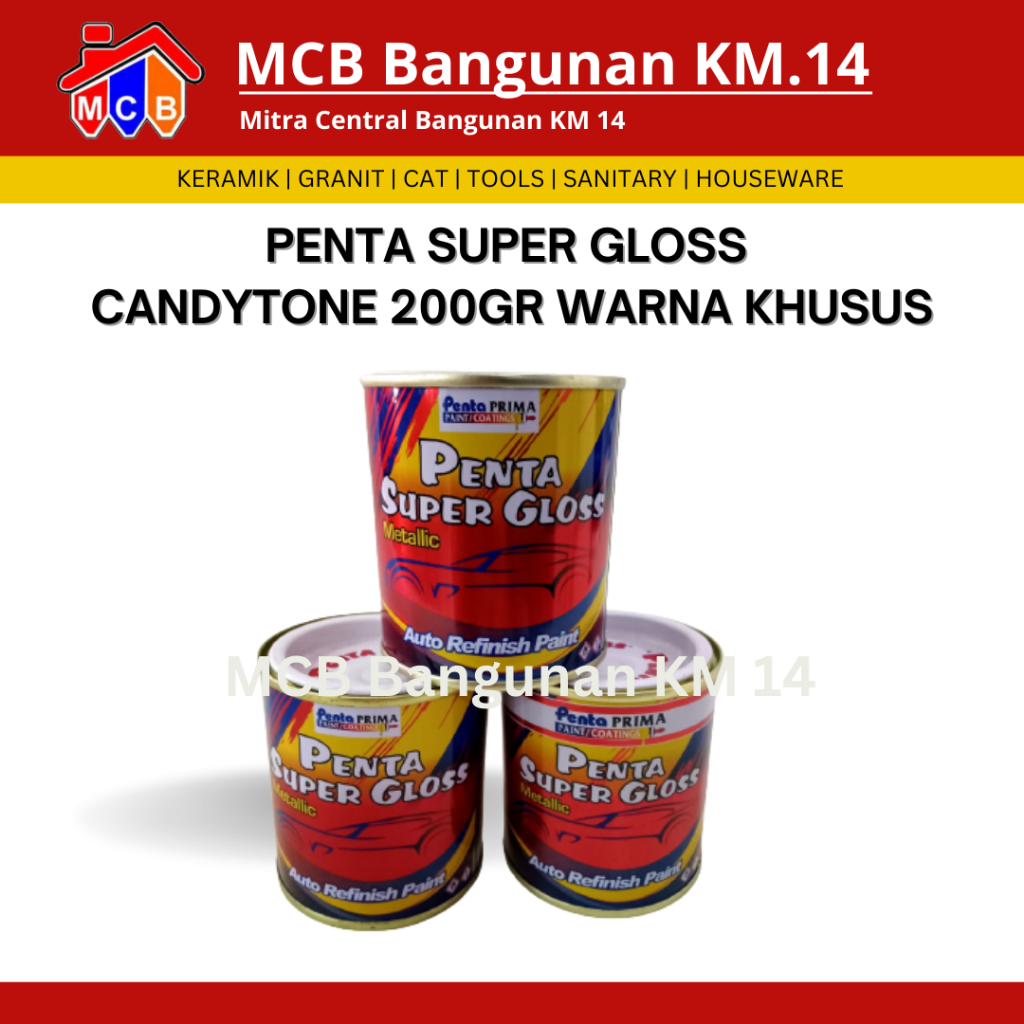 CAT PENTA SUPER GLOSS CANDYTONE 200GR WARNA KHUSUS - CAT PENTA CANDYTONE - PENTA CANDYTONE
