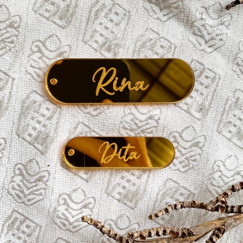 Akrilik Label Hijab Merk Hijab Acrilyc Gold | Label Pakaian Baju Celana