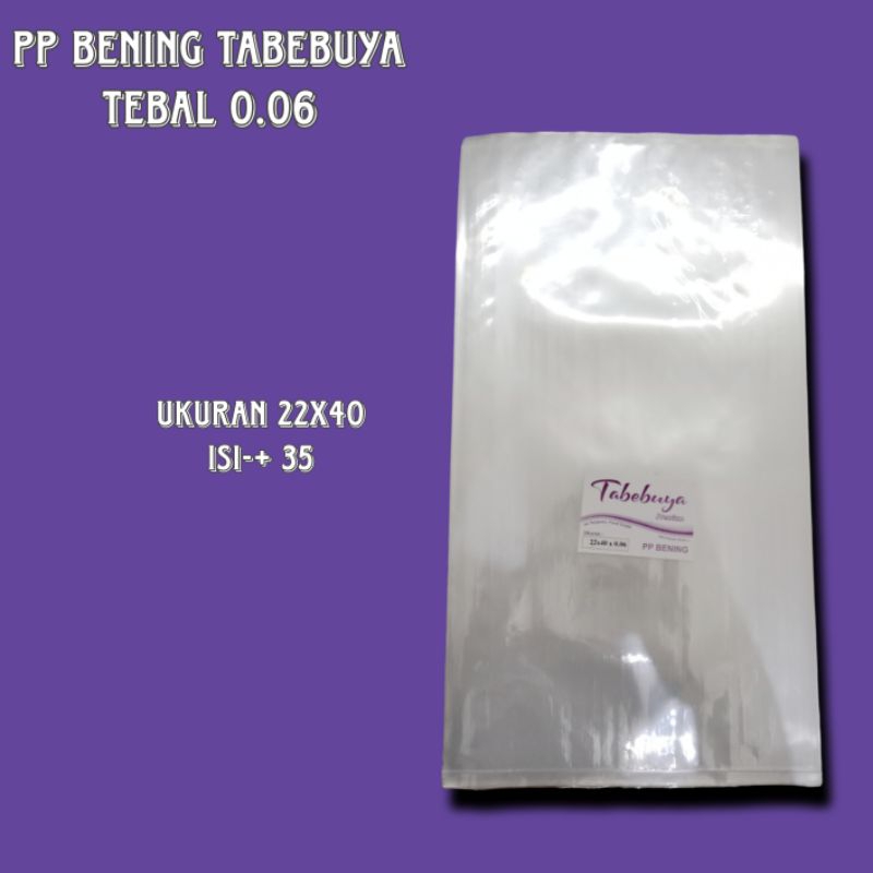 Plastik PP Bening Tabebuya Tebal 0.06 Uk 22x40