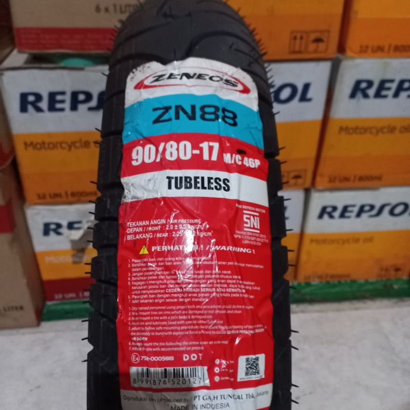 Ban Luar Tubeless 90/80-17 Zeneos
