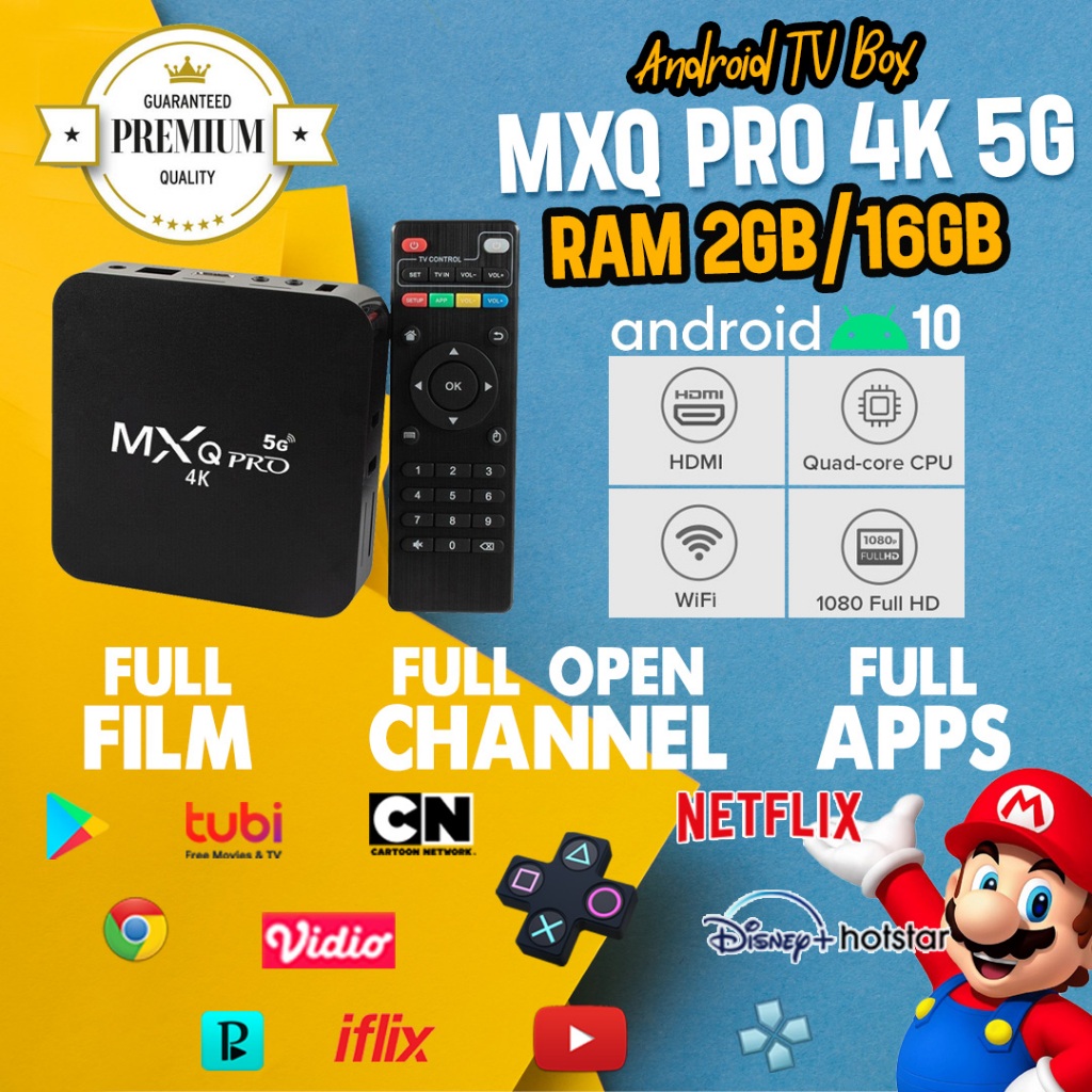 ANDROID TV BOX ( RUBAH TV BIASA ANDA MENJADI SMART TV) NEW - FULLSET | FULL CHANNEL VIP PREMIUM PERM