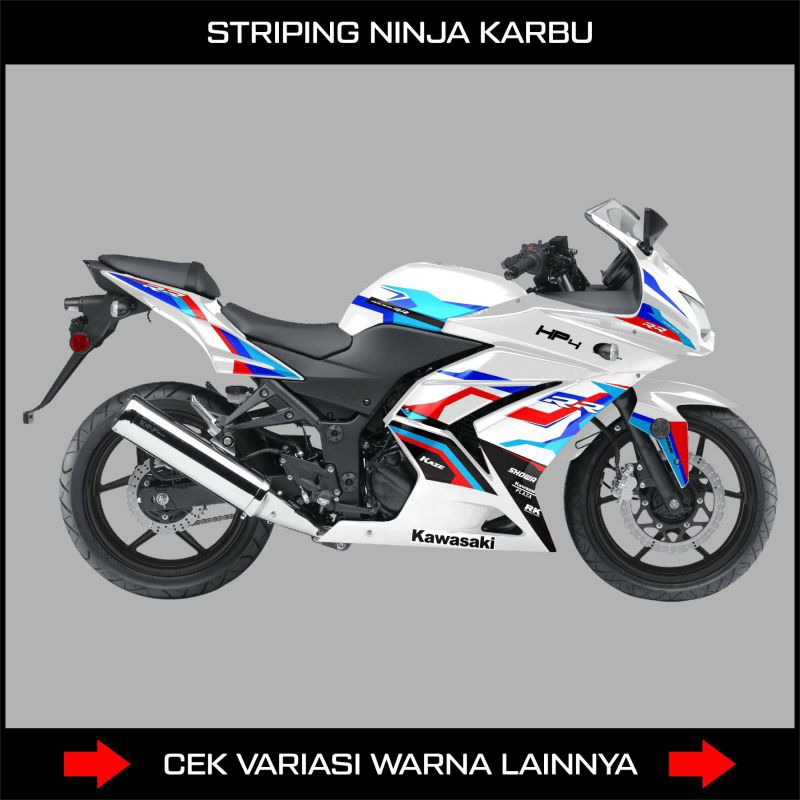 Stiping Ninja Karbu / Stiker Striping Variasi Motor Ninja 250 Karbu Desain Bmw Hp4 / Sticker Semi Fu