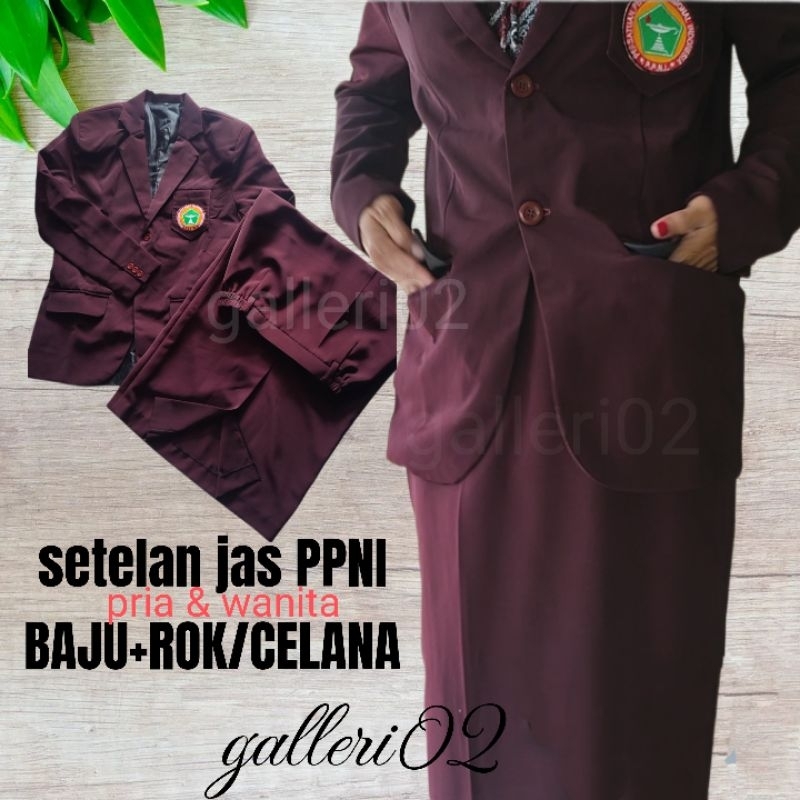 setelan jas perawat nasional_setelan jas PPNI pria wanita terbaru( sudah berikut logo & pin)