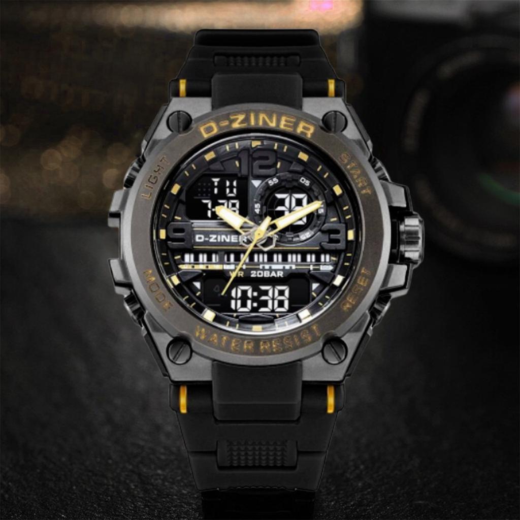 JAM TANGAN PRIA TALI RUBBER KEPALA METAL - D-ZINER D-1901 ORIGINAL