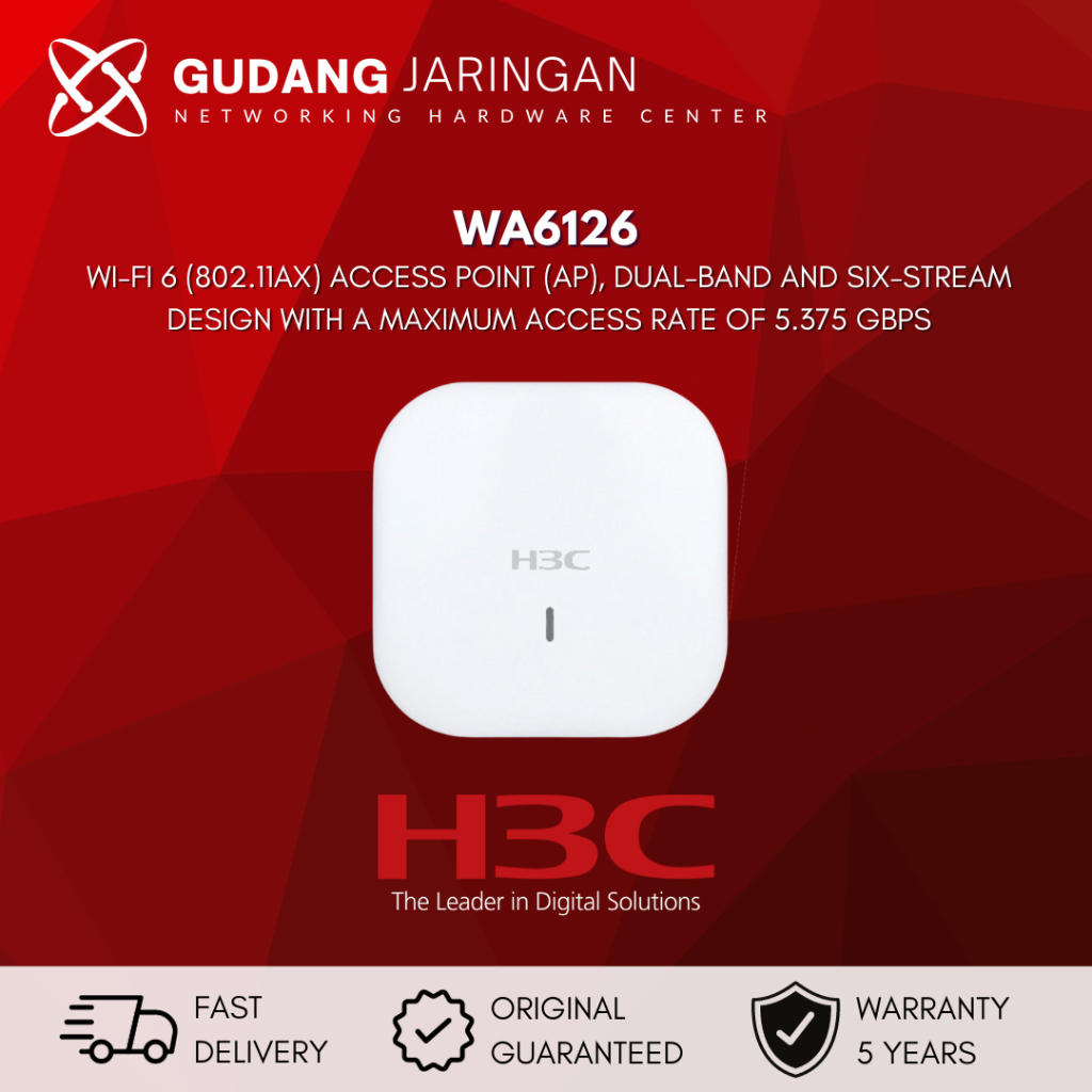 H3C WA6126 EWP-WA6126 Wi-Fi 6 Internal Antennas 6 Streams Dual Radio 802.11ax/ac/n High Density Indo