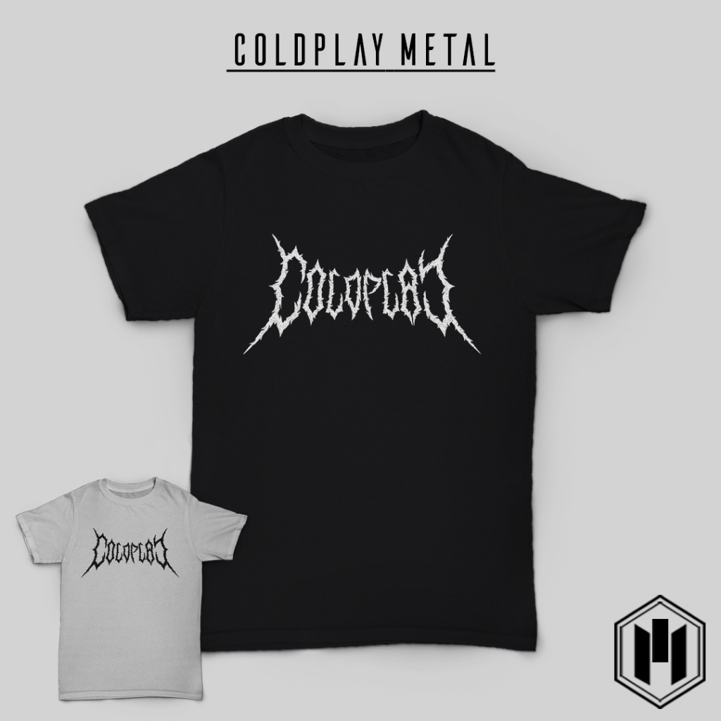 Kaos Coldplay Metal Logo Black Metal Death Metal Bootleg Band Merch Fan Made Parodi Plesetan