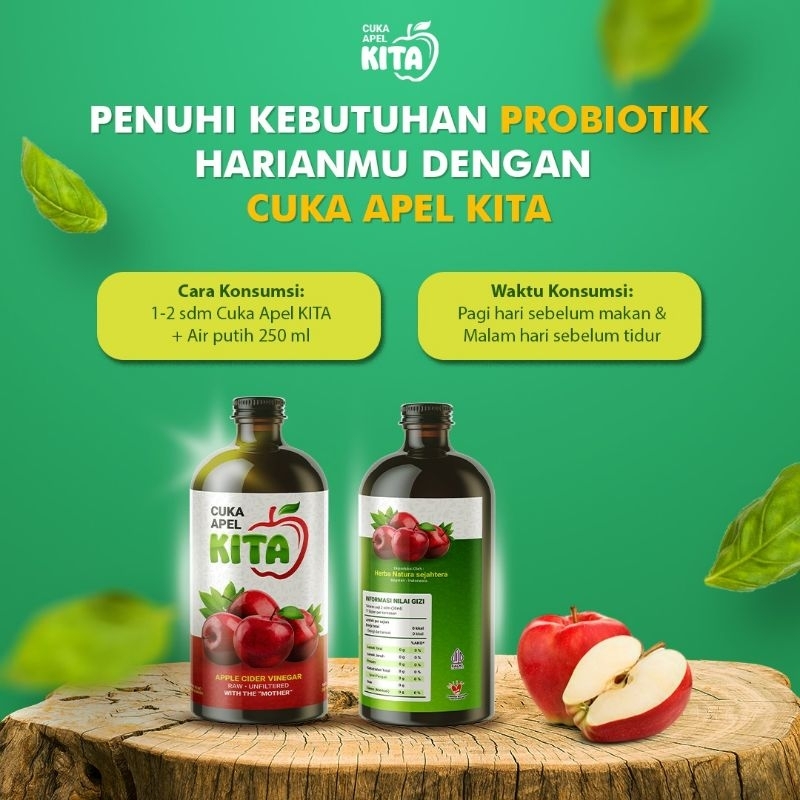 

Cuka Apel Kita,Apple Cider Vinegar Raw Unfiltered With The Mother