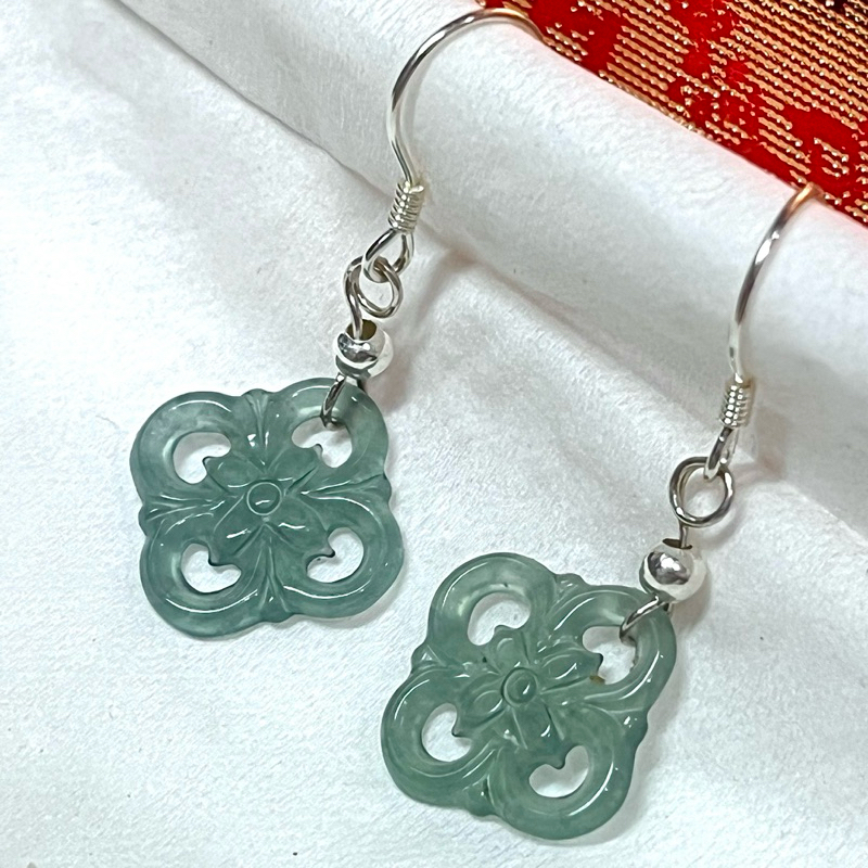 km2578 Anting Guatemala Jadeite Ukiran Pan Chang Bersertifikat Grade A