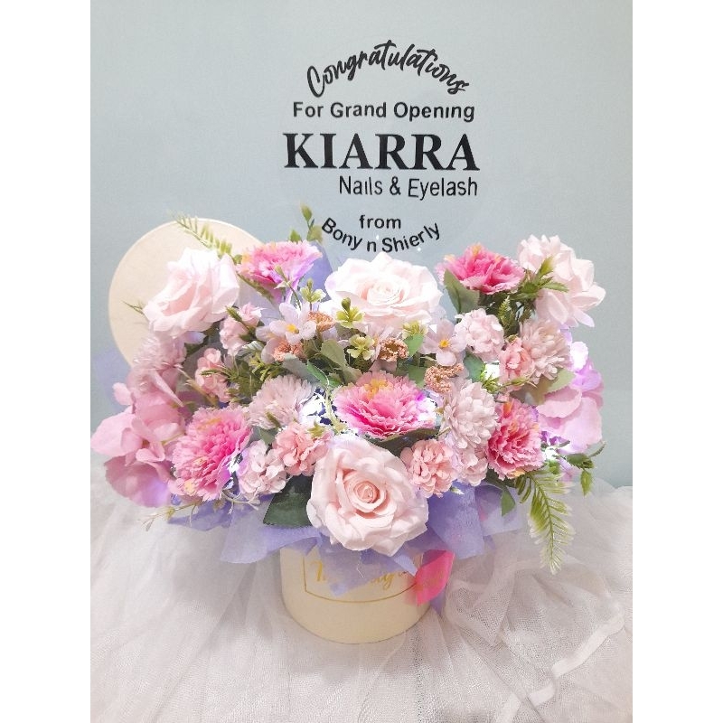 

parcel artificial flower acrilyc/parcel bloombox akrilik/grand opening/parcel birthday/anniversary