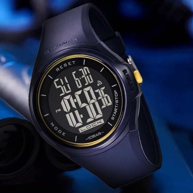 Jam Tangan Digital TouchScreen Pria Dziner 8281 Original Digital Rubber Water Resistant 30m