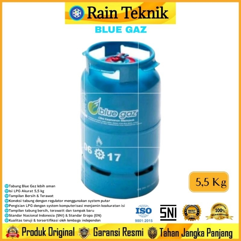 Tabung Gas Kosong Blue Gaz 5.5 kg warna Biru