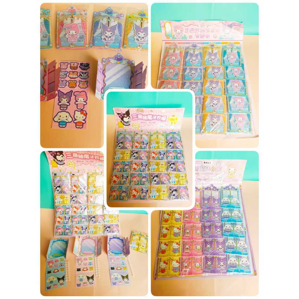 DIY stiker BP dress up sanrio 1pcs aktivitas anak Stiker wardrobe stiker jendela dress up sanrio - Mainan Aktivitas Anak bongkar pasang dress up  Quiet Book lemari sanrio kuromi melody Diy Mainan Edukasi Busy Book Buku Aktifitas Anak