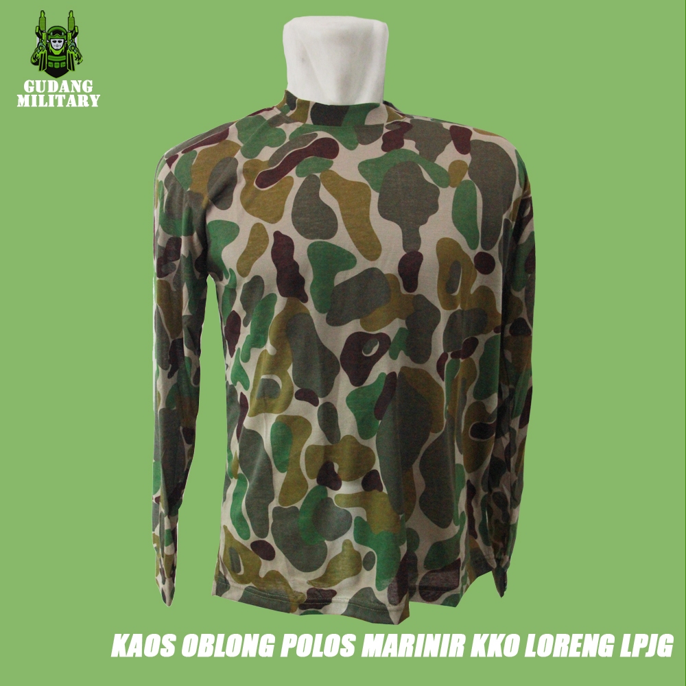 Kaos Oblong Loreng Marinir KKO Panjang Polos - Kaos Loreng Marinir