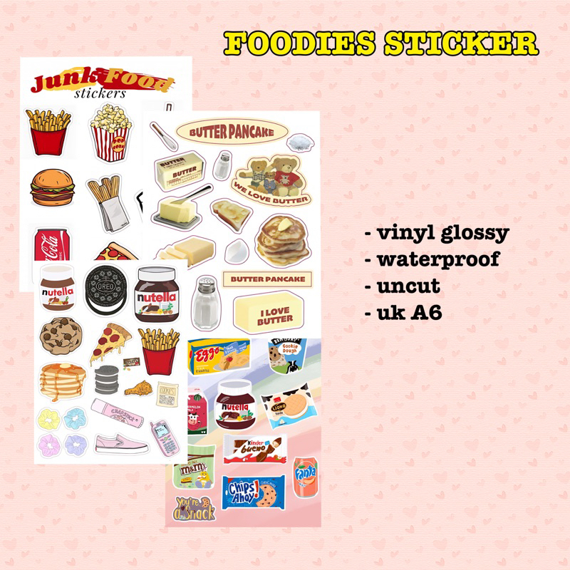 

*min order 2pcs* STICKER DECO FOOD RETRO MONOCHROME AESTHETIC VINTAGE BARBIE KOREA DIY LAPTOP HP SCRAPBOOK STIKER LUCU