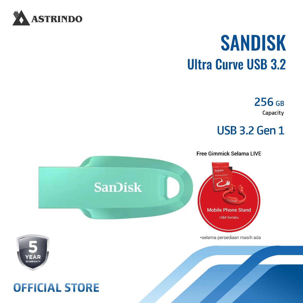 Sandisk Ultra Curve USB 3.2 FlashDisk CZ550 256GB - SDCZ550-256G-G46G