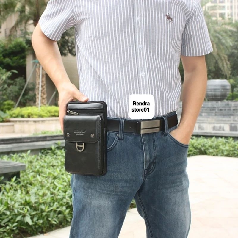 Tas selempang kulit sapi asli pria premium import, tas hp kulit #3232