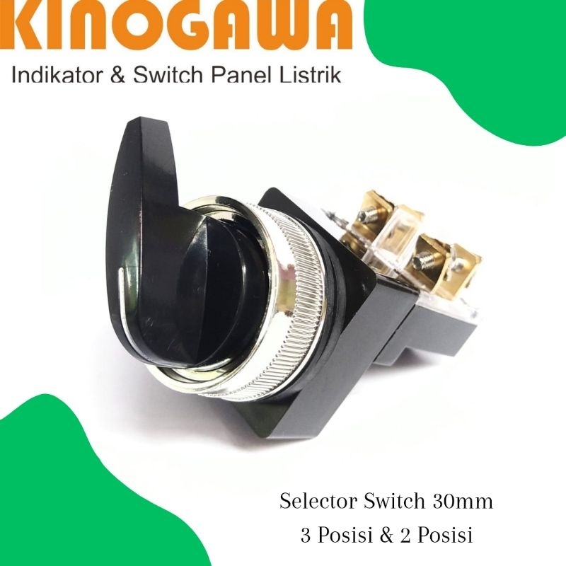 KINOGAWA Selector Switch 30mm Saklar Putar Selector Ohm Saklar Panel Mesin Otomatis