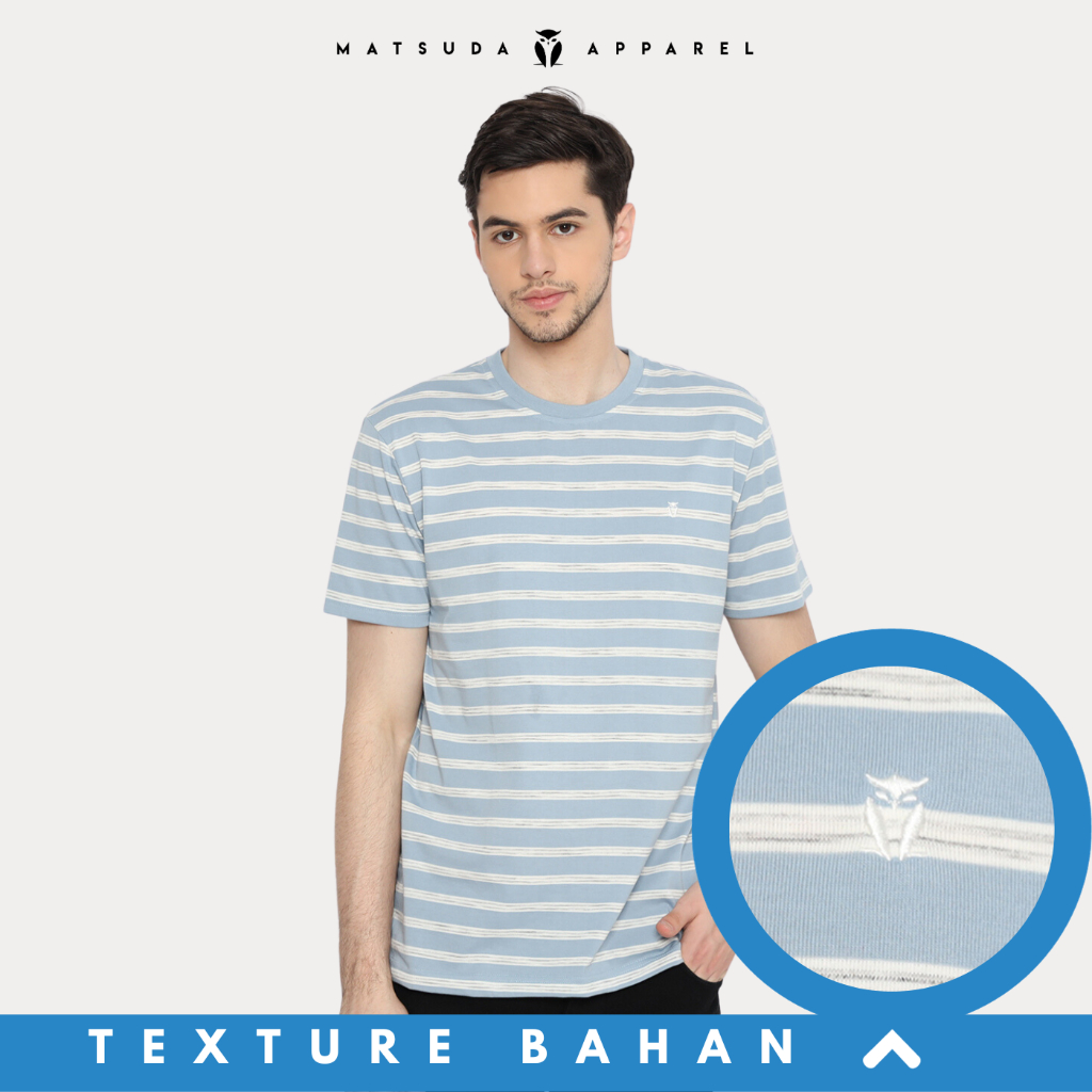 MATSUDA Ina L Blue Kaos Pria T shirt Stripe