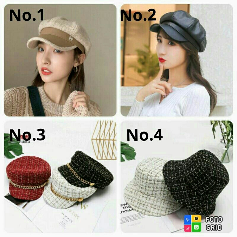 Topi Wanita Korea Hijab Fashion Selebgram Kekinian Aestethic