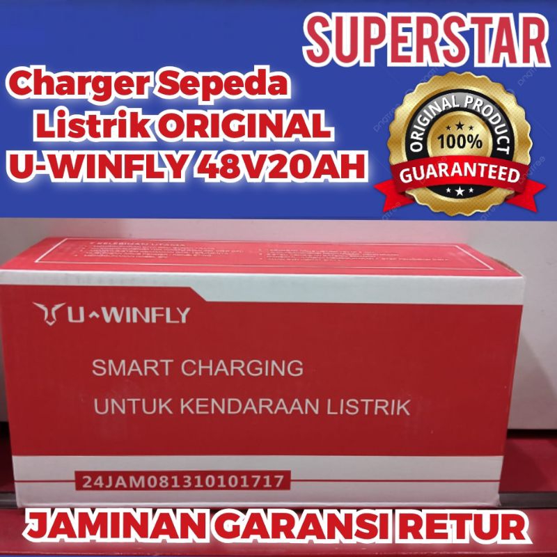 Cas Sepeda Listrik U-winfly 48v20ah Charger Baterai Aki Sepeda Listrik