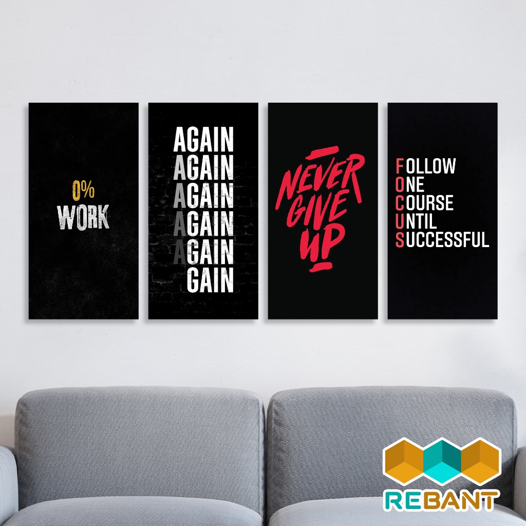 REBANT Hiasan Dinding Quote Bahasa Inggris (10x20cm) Pajangan Kata Kata Motivasi Cowo Keren Aestheti