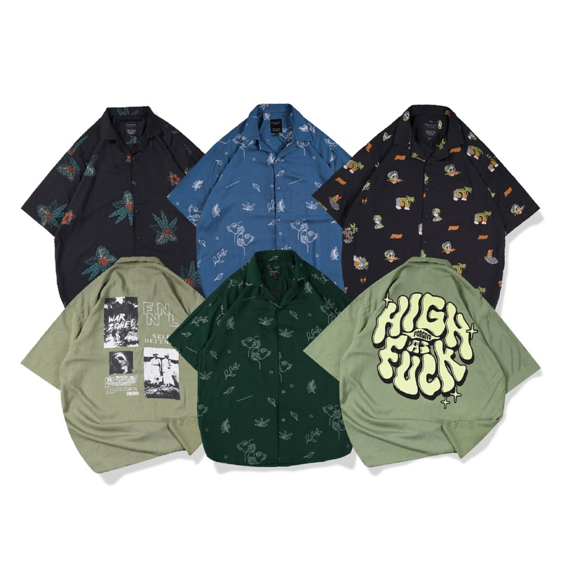 [N00687] Kemeja Distro Motif / Full Print Motif WAR ZONE TNA