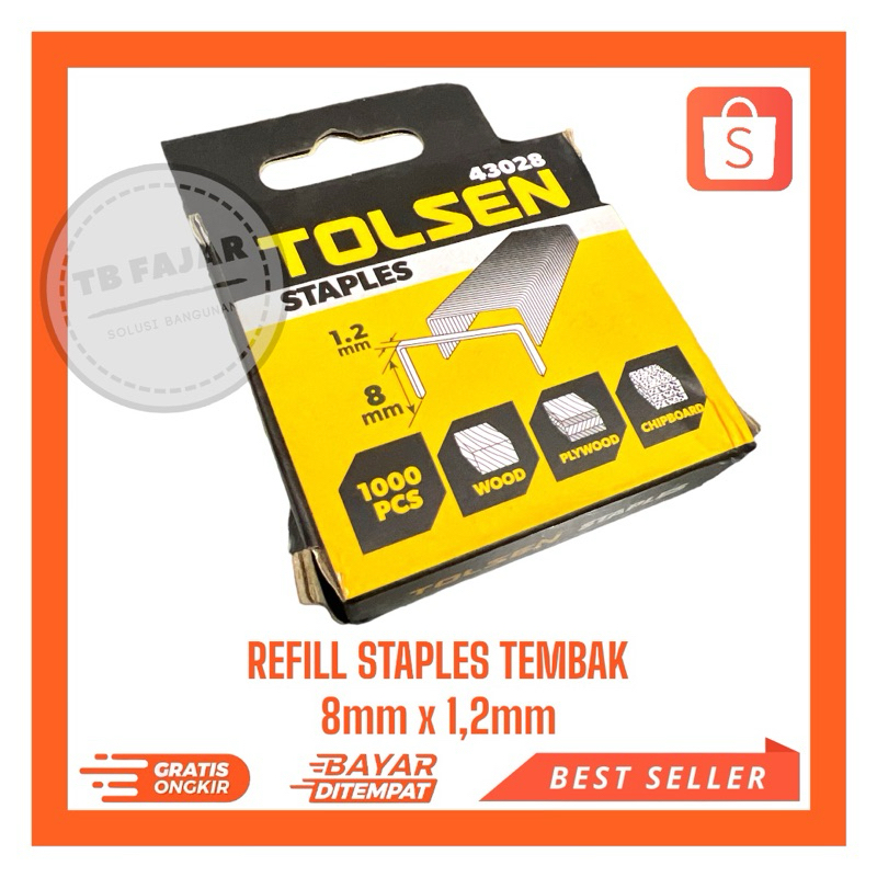 

Tolsen Staples - Isi Staples 1000pcs / Size 8mm x 1,2mm