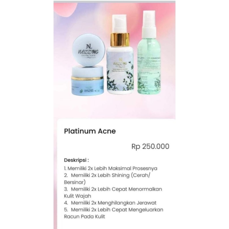 Nezzmg skincare Platinum acne
