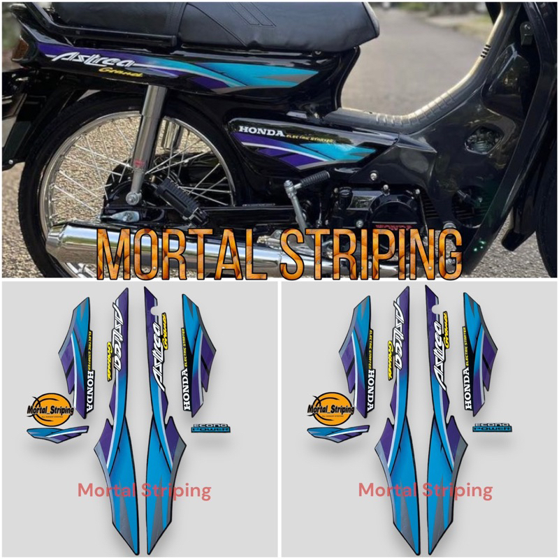 STIKER STRIPING LIS BODY HONDA ASTREA GRAND 1996 BIRU