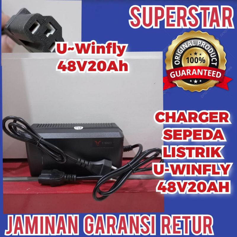 Adaptor Baterai Sepeda Listrik U-winfly 48V 20Ah Charger Sepeda Listrik