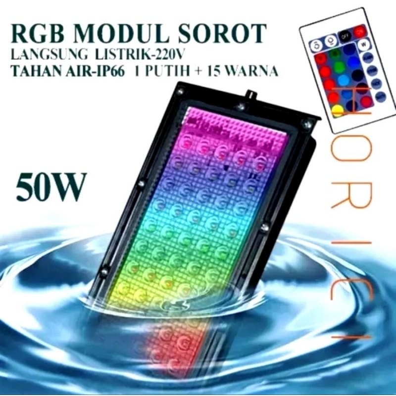 Horici Lampu Sorot LED 50watt RGB Indoor Outdoor lampu hias rgb