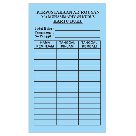 

Kartu perpustakaan - Kartu peminjaman buku cetak bolak-balik