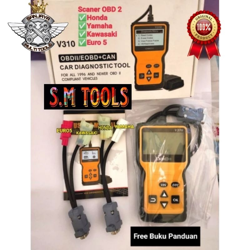 scaner skener OBD2 IMM TECH OBD2 KUNING V310 K310 motor injeksi