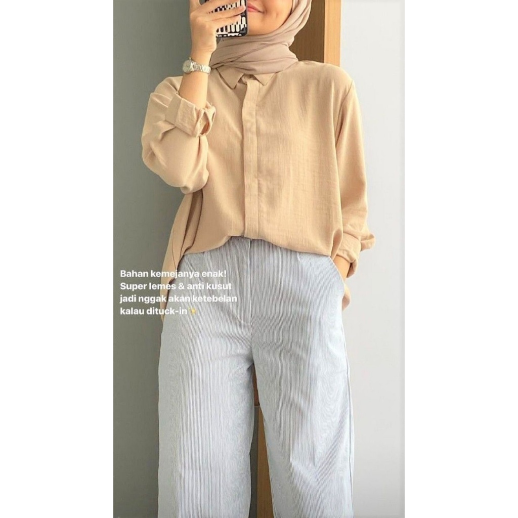 Blouse Wanita Korea / Atasan Kantor Wanita Kasual / Blouse Elegan Korea / Blouse Hijab Friendly / Bl