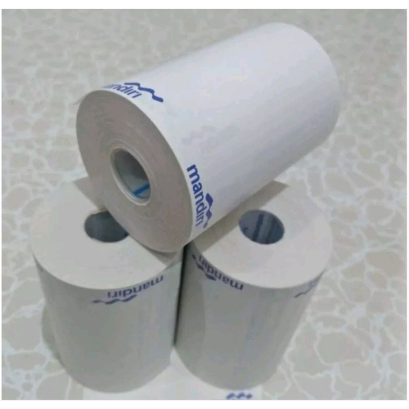 

thermal kertas kasir edc logo mandiri 58x40mm paket 5 roll