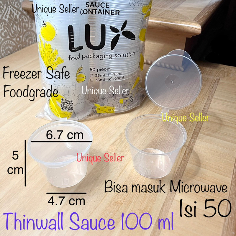 [Isi50] Thinwall Cup Puding 100 ml LUX / Thinwal Cup Tempat Saos Bumbu Sauce Cup 100 ml 100ml LUXOR