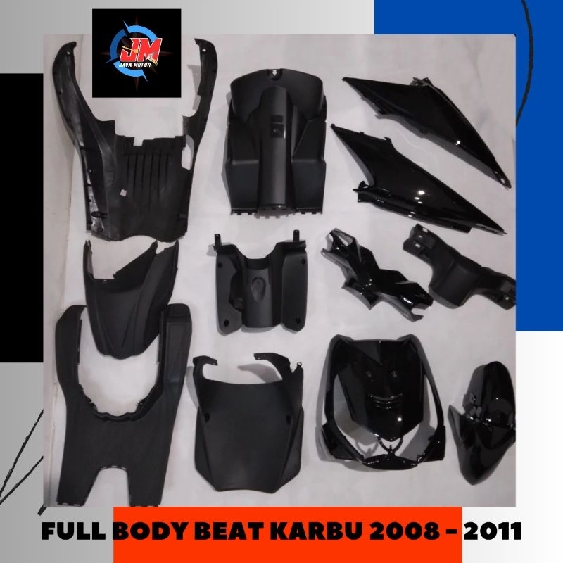 Full Body HONDA BEAT KVY KARBU 2008 - 2011 Hitam WIN / Komplit Set Bodi Kasar Halus Honda