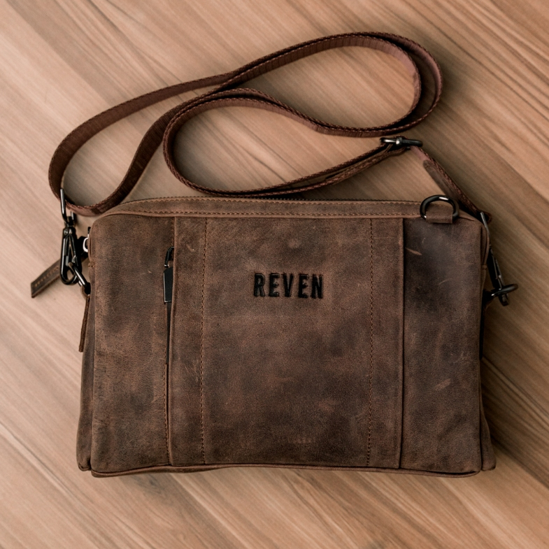 limited tas kulit handbag pria - tas tangan waistbag original branded kulit asli premium - reven