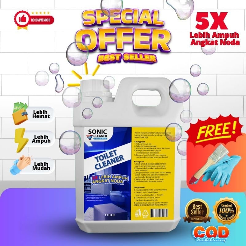 	 Toilet Cleaner Pembersih Serbaguna Kerak Toilet Kloset Keramik Setanless Syower Kran WC Pembersih Kerak Noda keramik Kmasan 1 Liter	