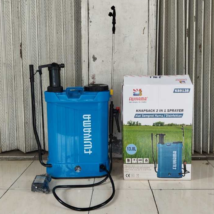 FUJIYAMA Semprot Hama 2 in 1 Hand Sprayer ELEKTRIK 13.8 L Manual 16 LREDFOX Alat Semprot Hama Tangki