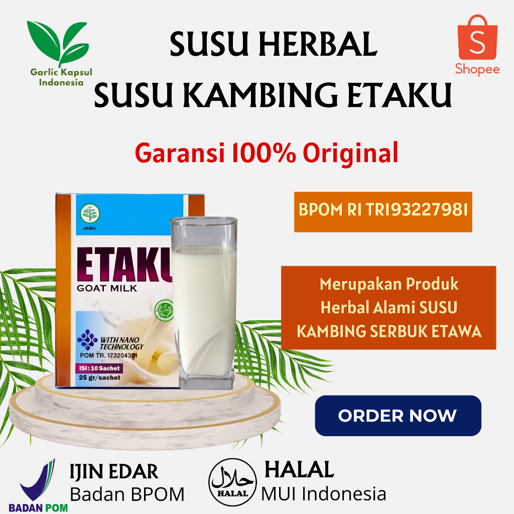 

Susu Kambing Etawa Asli Original Walatra Etaku 1 Box Isi 200 Gram Tanpa Efek Samping