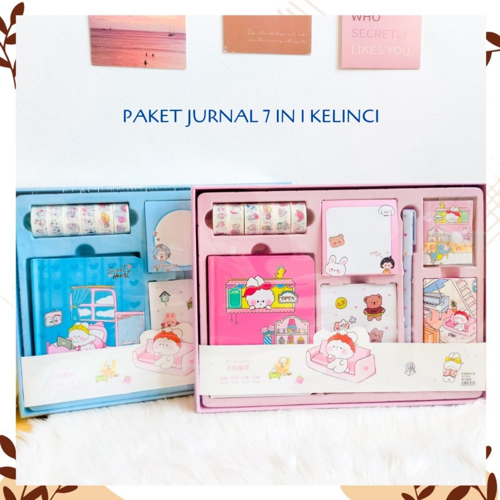 

PAKET JURNAL 7 IN 1 KELINCI Free Box (solatip, buku mini, kertas bintang, sticky notes, sticker sheet, pulpen)