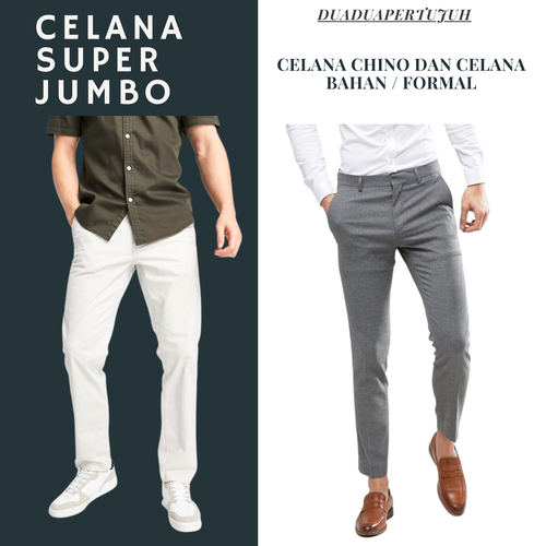 Babayaga Chino Pants Celana Chino Putih Dan Celana Kantor Super Jumbo Pria Slimfit