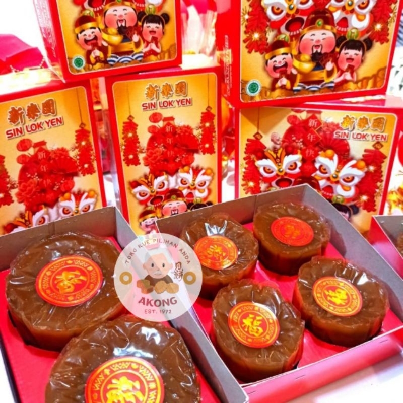 

Kue Cina Merk Sin Lok Yen Medan/ Kue Keranjang / Kue Bakul / NianGao / TiKue / Dodol Cina