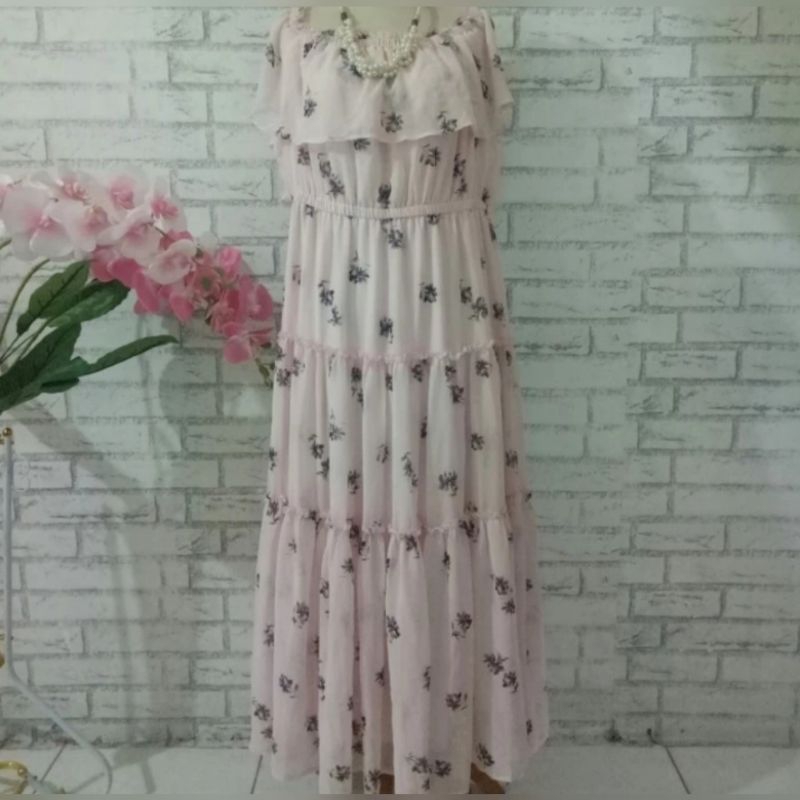 Dress sabrina big size branded original/dress baby pink bunga big size/Dress bunga