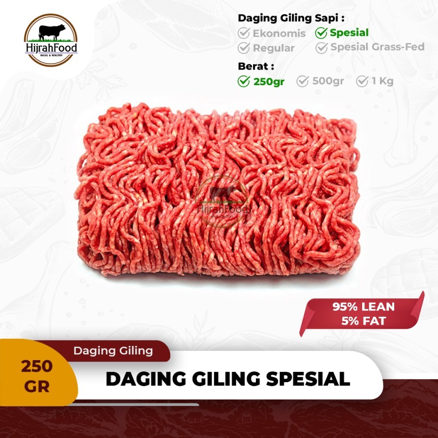 

Hijrahfood Daging Giling Sapi | Minced Ground Beef - SPECIAL / LESS FAT - 250 gram
