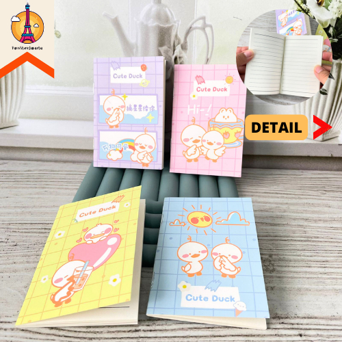 

Buku Mini Notebook A7 Motif Cute Duck Bebek Warna Warni Halaman Bergaris HX-809