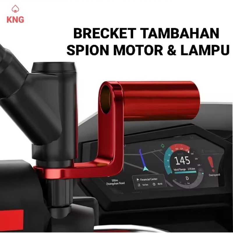 Bracket Tambahan Spion Motor Dudukan Lampu Tembak Holder HP Di Stang Motor -  Brecket Tambahan Stang