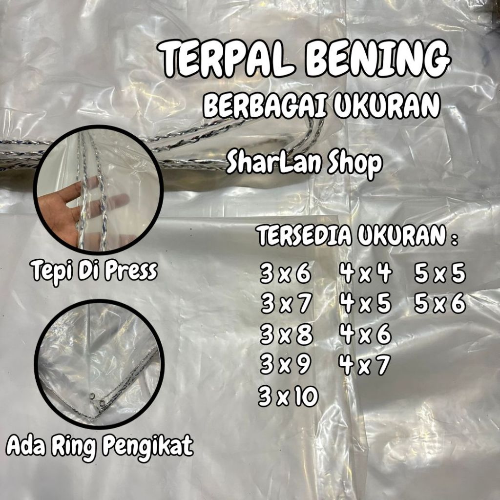 Terpal Plastik Bening Ukuran 3x6/3x7/3x8/3x9/3x10/4x4/4x5/4x6/4x7/5x5/5x6 Terpal Bening Putih Best Q