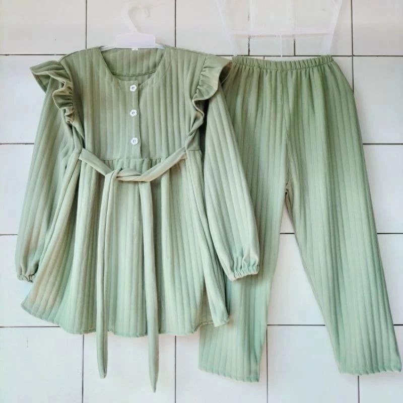 One Set Anak Perempuan Bahan KNIT HORNET // Setelan Anak Umur 3-9 Thn